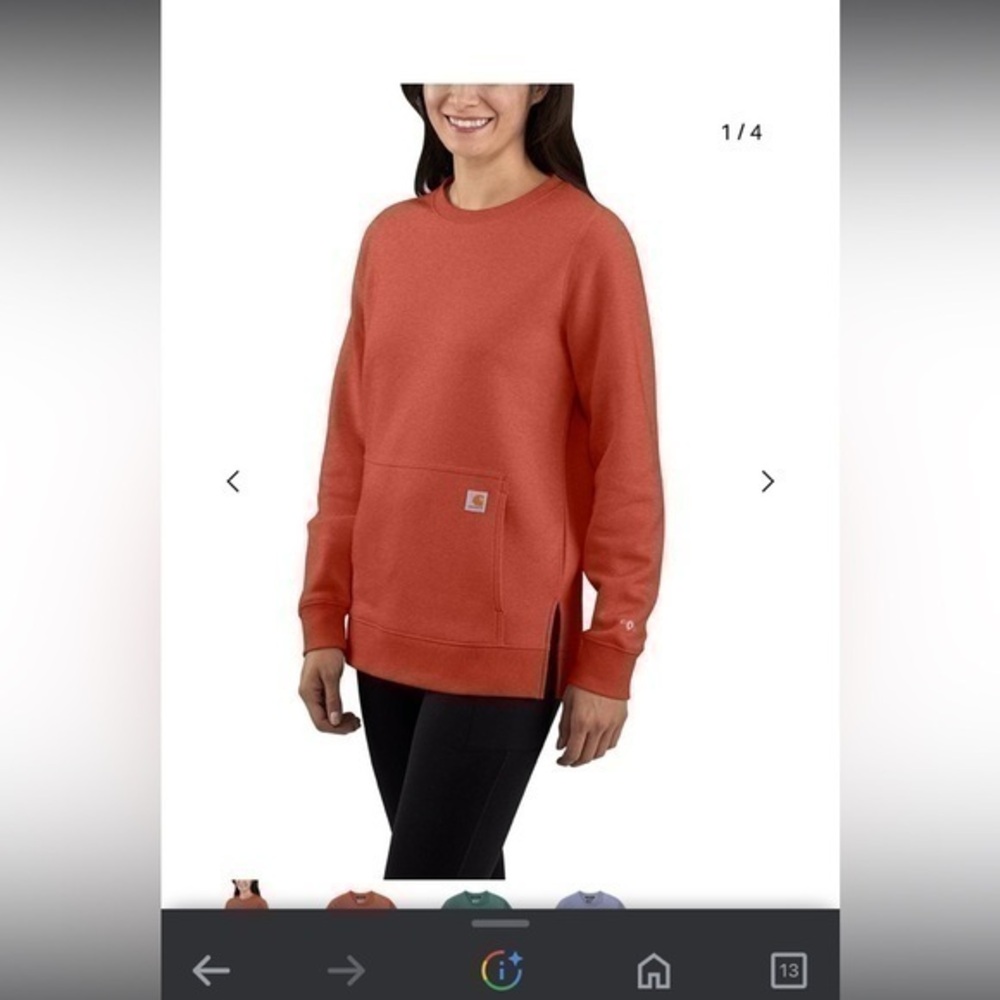 Carhartt Force® Relaxed Fit Lightweight Sweatshirt desert orange side slit